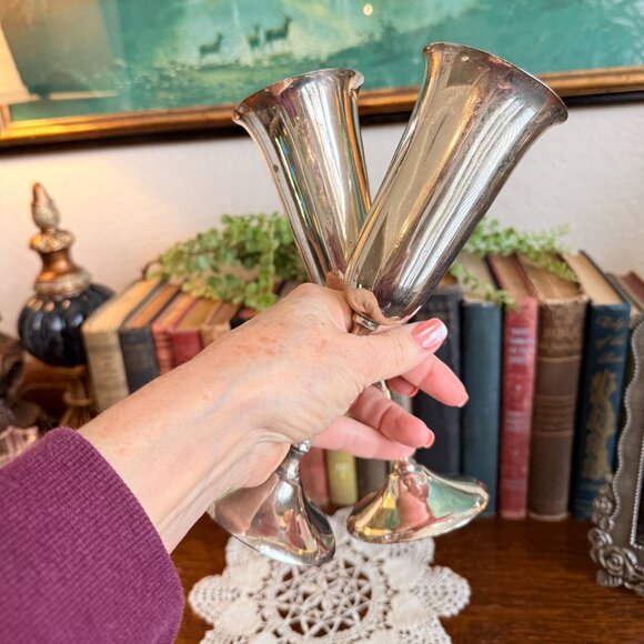 Vintage set of Silver Champagne Flutes - Picture 7 of 11